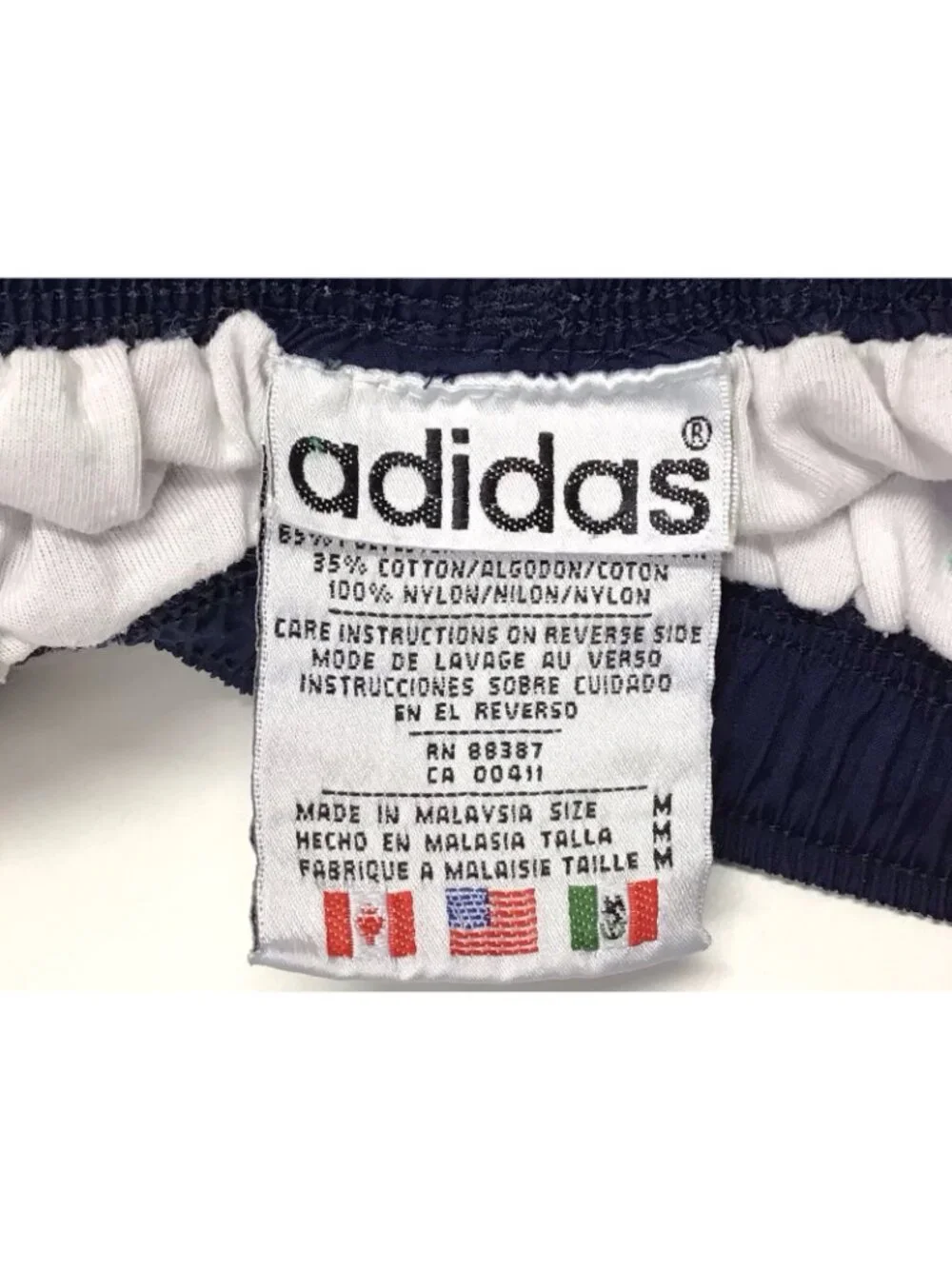 Vintage 90s Adidas Nylon Tracksuit Jacket and Pants Sportswear Size Medium Blue